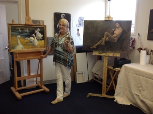 Janis Edel, resident artist at Guiton St. Artists, opens her studio to visitors.